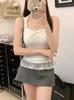 #Summer new Spice Girl lace edge sling vest female chic niche one-piece with chest pad versatile