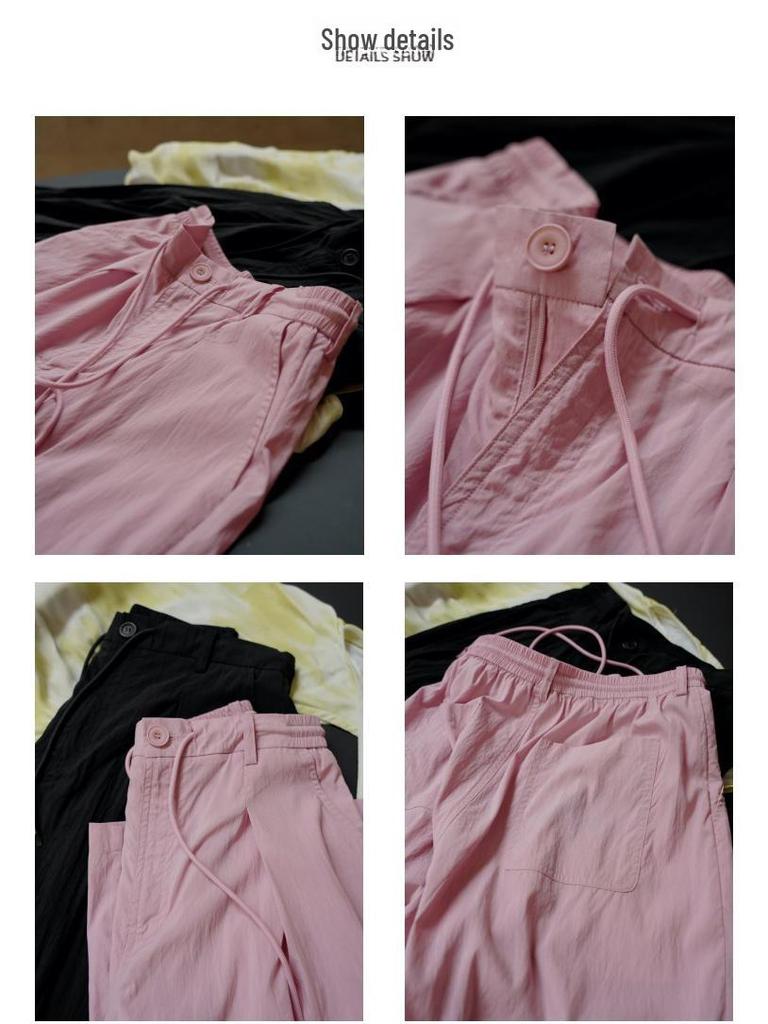 Louvre Summer Women's Korean Style High-Waist Wide Leg Casual Sun Protection Pants