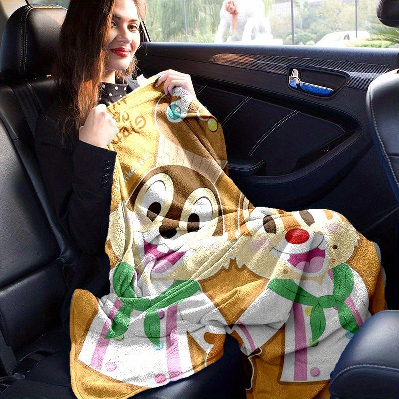 1pc, Chip & Dale Stuffed Animal Cute Cartoon Character Decorative Throw Blanket for Home, Living Room, Bedroom, Travel, Camping, Car, Beach,