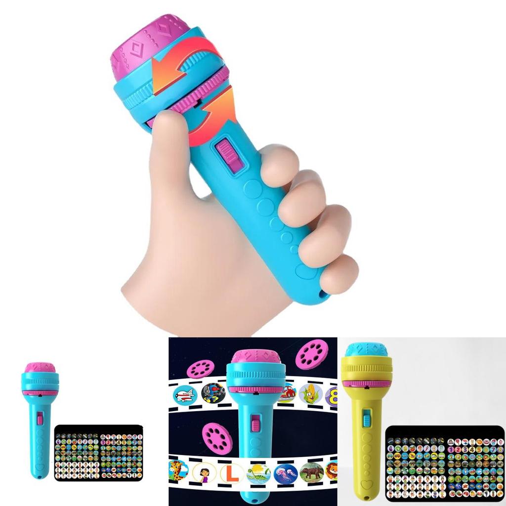 Kids Projection Flashlight Fun Bedtime Stories Toy For Early Learning.