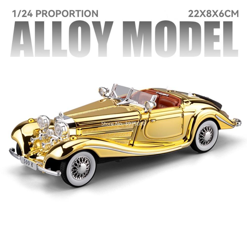 1:24 500K Atlantic Cars Toy Alloy Models with Light Sound Doors Opened Miniature Car Wheel Steering Vehicles Collect Souvenirs