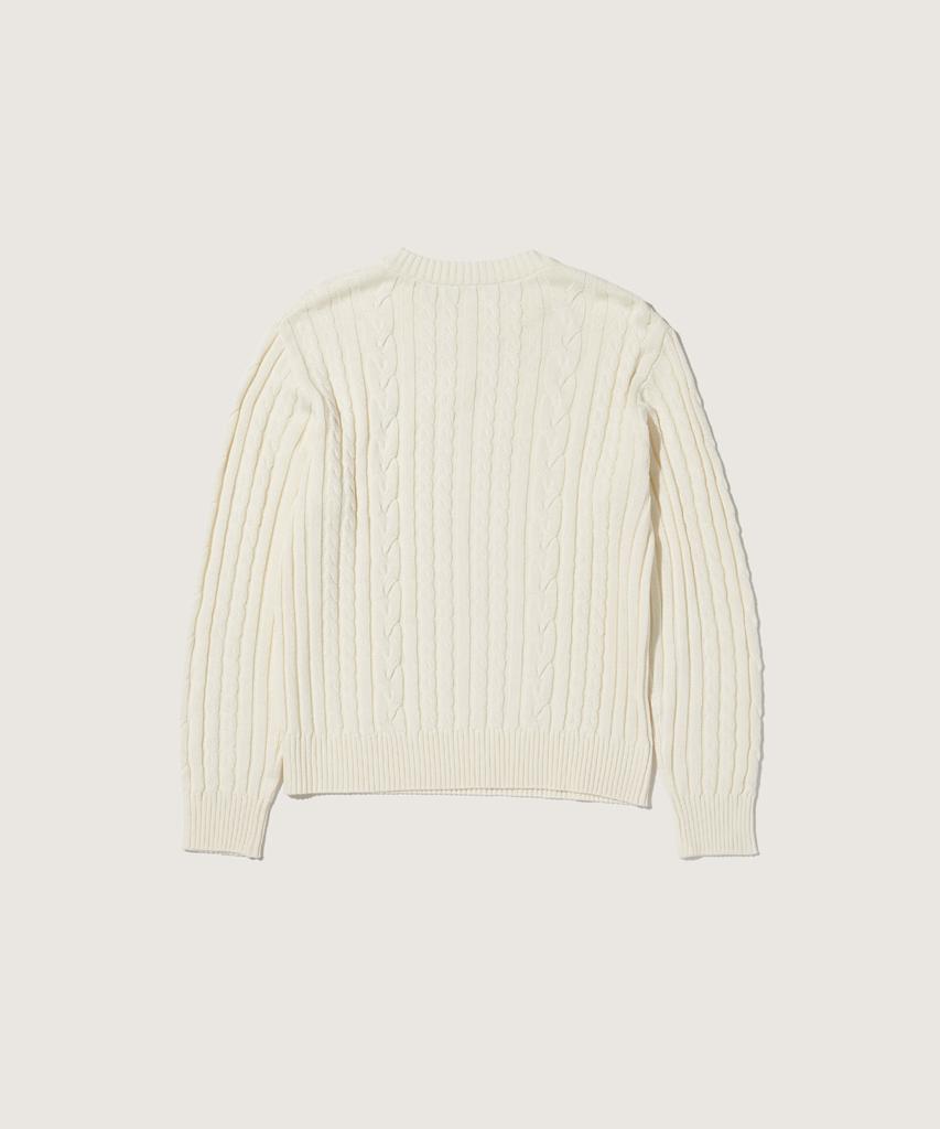 PLAC Cable Crop Knit Ivory