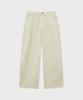 NOIRER FOR WOMAN Cotton Dyed Curved Denim Pants (Sand Beige)