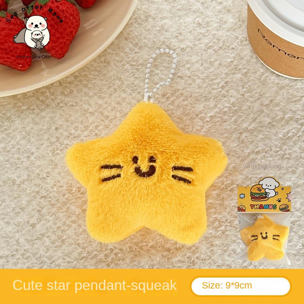 New Creative Cute Christmas Star Pendant Girl Keychain Backpack Squeezing Doll Pendant Versatile Doll