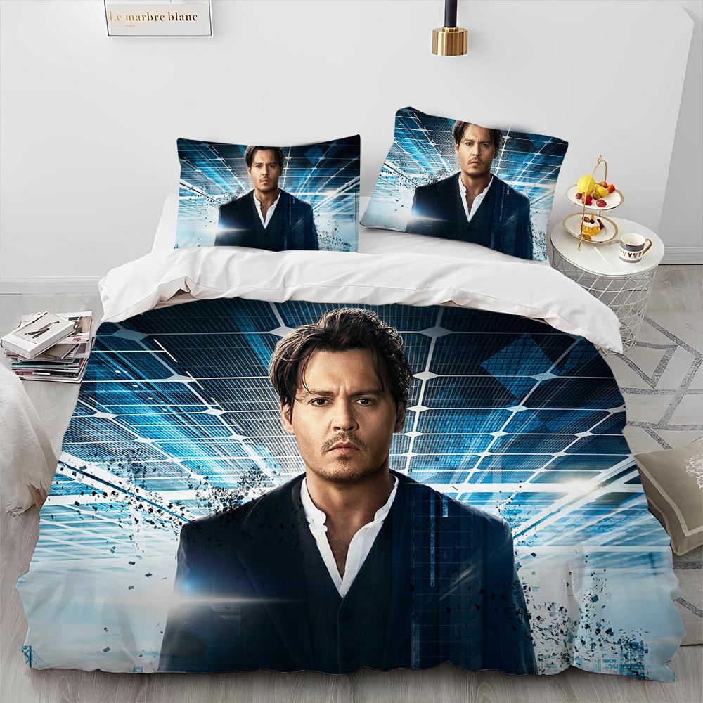 3D Printing Johnny Depp Series Comforter Bedding SetDuvet Cover Bed Set Quilt Cover PillowcaseKing Queen Size Bedding Set Kids