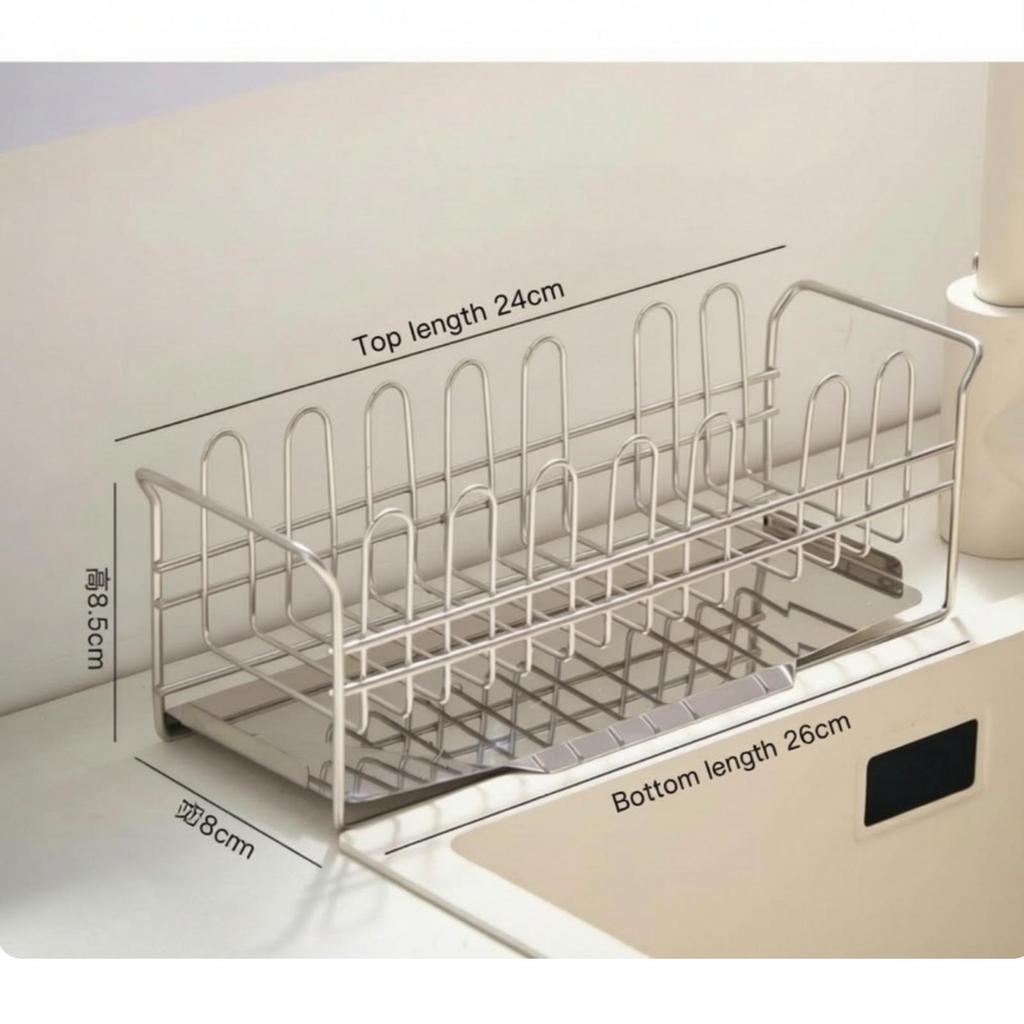 Sponge and Cloth Drainer Rack Polished Finish Holder with Divider