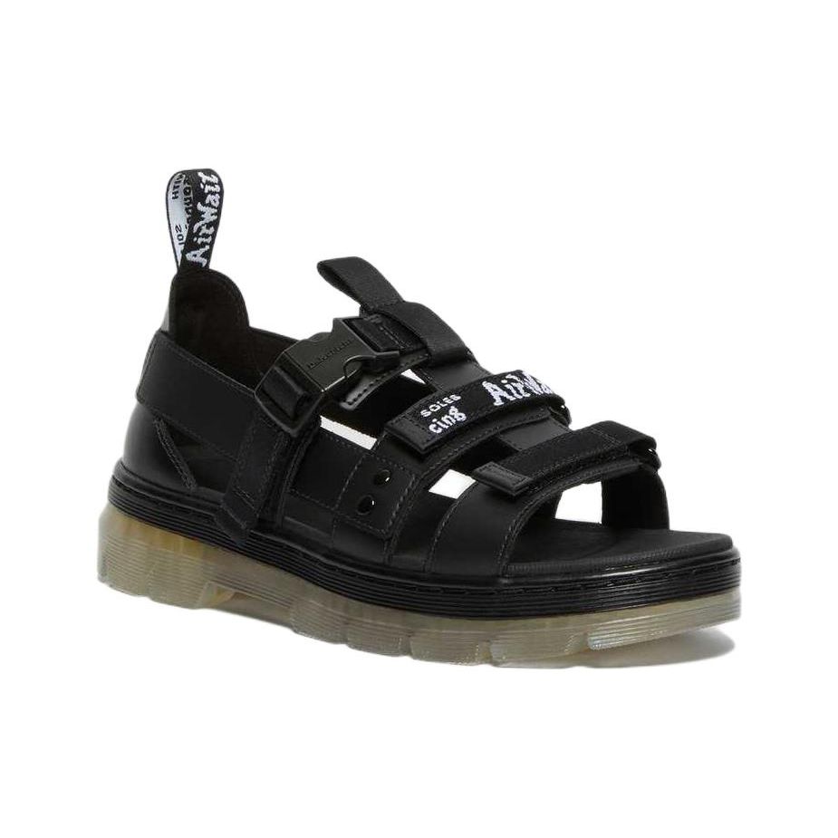 Dr. Martens Leather Versatile Fashion Sandals Unisex Sandals Black 27298001