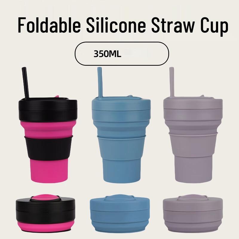Portable Foldable Silicone Straw Cup