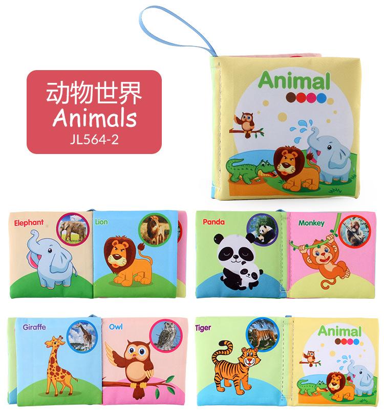 Baby Early education cloth book English animal vehicle cognitive Toys Children Montessori Multiple Types Soft Washable for KIDS