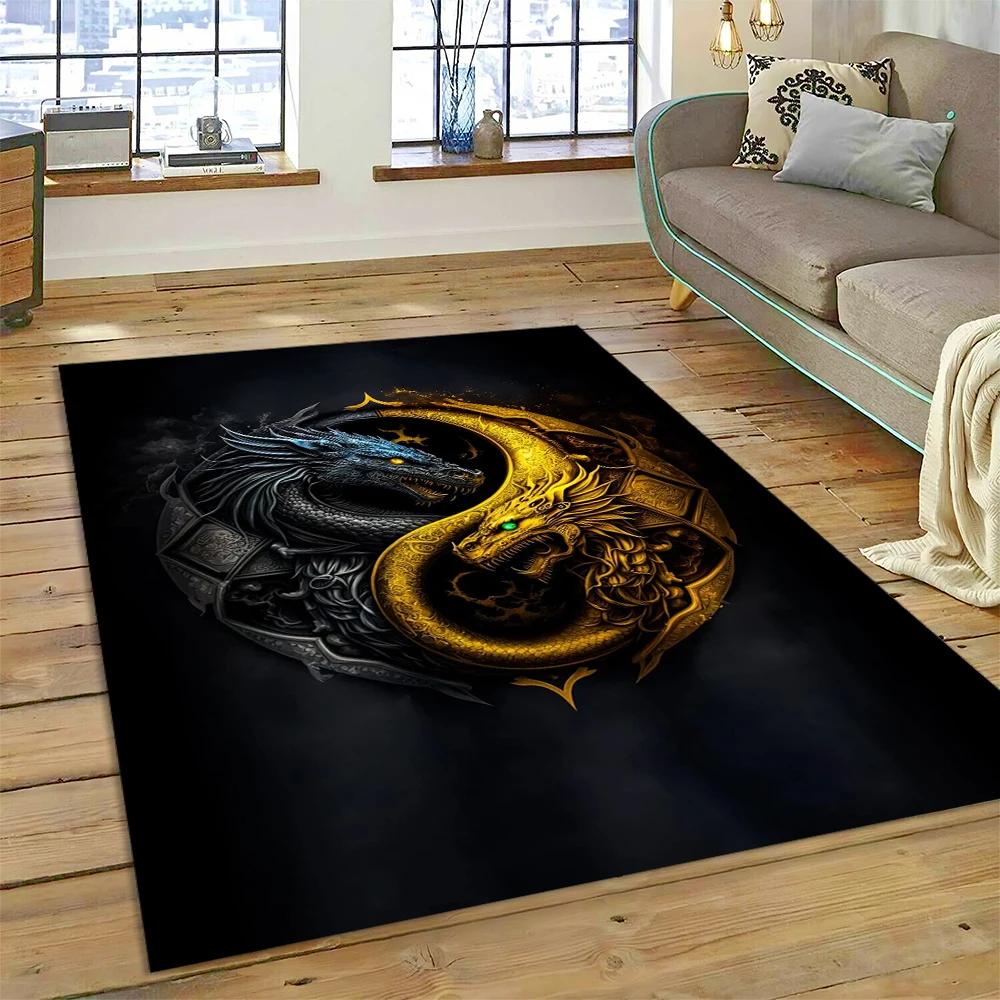 3D Naturalize Yin and Yang Chinese Tai Chi Carpet Rug for Home Living Room Bedroom Sofa Doormat Decor,Kids Area Rug Non-slip Mat