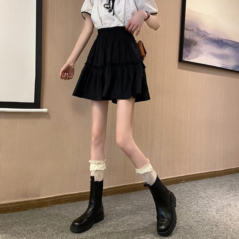 2025 Lato Biała Elastyczna Talia Linia A Krótka Spódnica dla Kobiet