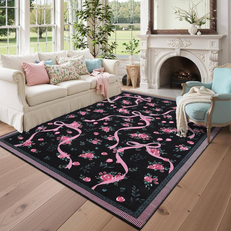 Franse Bloemen Woonkamer Tapijt Antislip Makkelijk Schoon Te Maken Bank Vloermat Slaapkamer Garderobe Binnen Huisdecoratie Tapijt 40x60cm 16x24inch