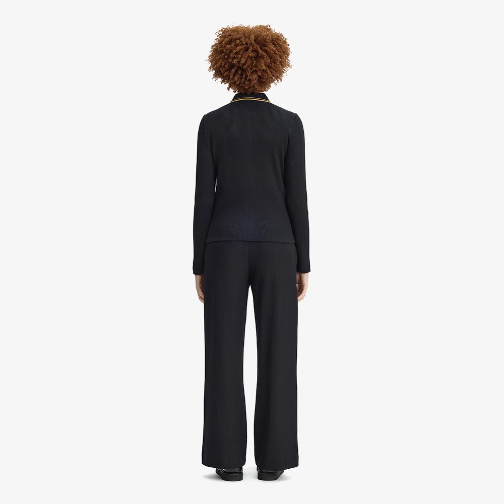 FRED PERRY [Womens] Rib Tricot Trousers - Black Afpf2612107-102