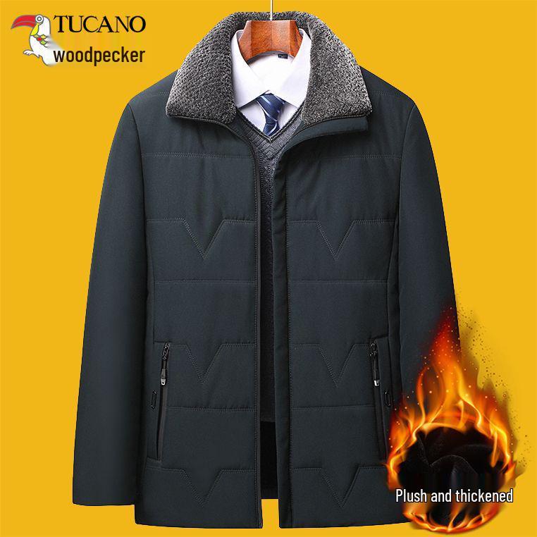 Men's Fleece-Lined Cotton Jacket for Middle-Aged & Elderly - Warm Outfit for 50+ Dads & 70+ Grandpas