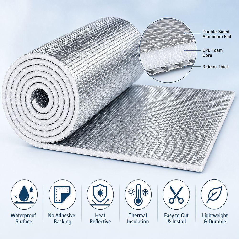 Aluminum Foil Radiator Reflective Film 5m/10m Wall Shade Protector Pad  for Thermal Insulation Wall
