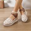 Women Sandals 2025 Summer New Fashion Canvas Wedge Sandals Casual Espadrilles Fashion Platform Woman Sandals Zapatos De Mujer