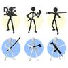 Stickman Ornament Multi-Purpose Action Figure Decor Mysterious Design Stress Relief Toy with Fully Poseable Robot