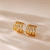 Multi-Layer Stacked Ear Cuff Clip On Earrings Adjustable Fit with Embedded Zircon Stones for Stylish Layered Look without Piercing
