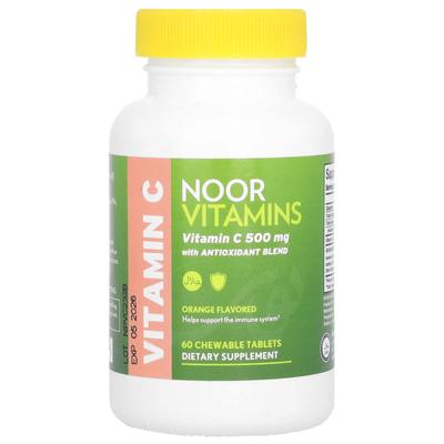 Vitamina C com mistura antioxidante, laranja, 500mg, 60 comprimidos mastigáveis