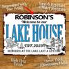 Personalized Rustic Metal Lake House Sign Custom Name Welcome Decor 8x12 Inch Aluminum