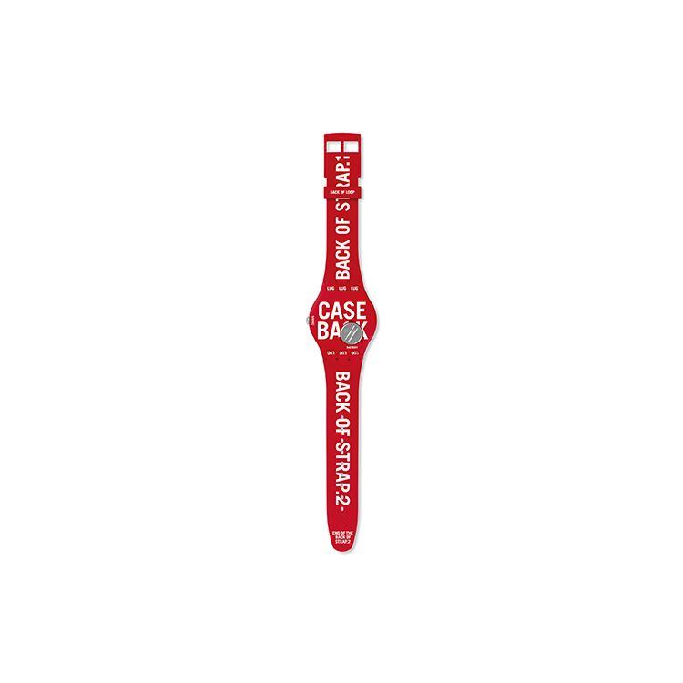 Swatch Original Series Quartz Movement Bold Personality Womens Watch 47.4mm Red Dial Plastic Case Silicone Strap Women watches SUOR115