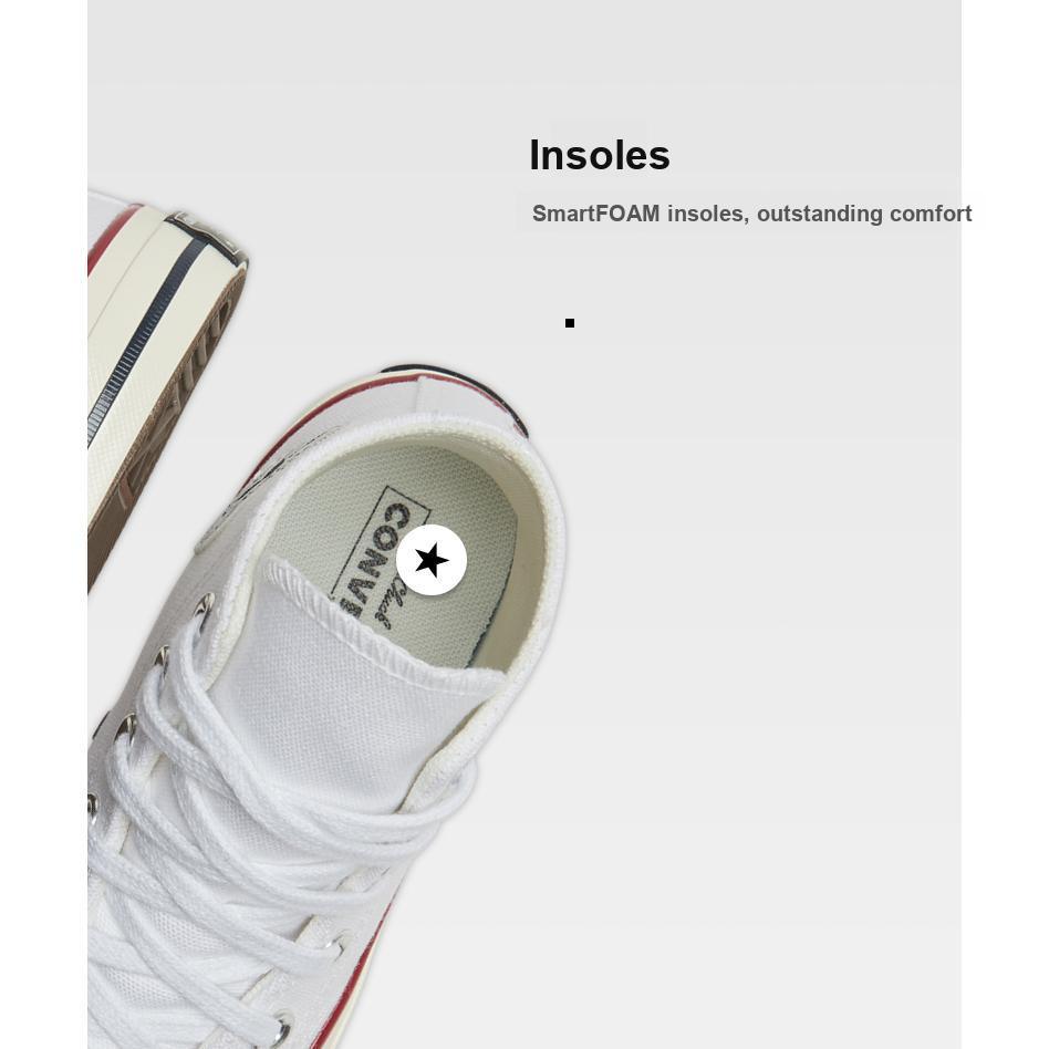 Converse Chuck 70 Vintage Canvas High PS White Garnet Kids Sneakers Egret 368984C