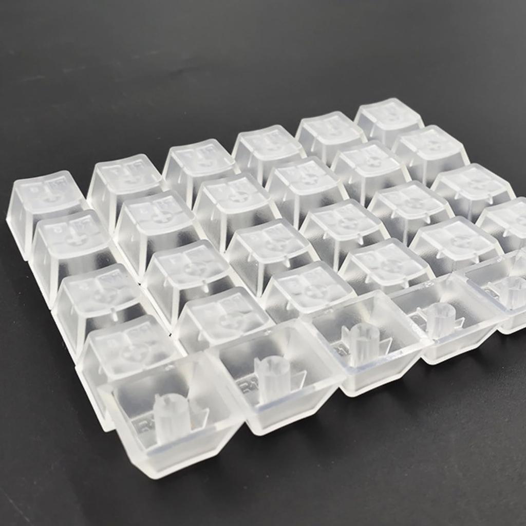 SLEEKSTATION Transparent ABS Keycaps for Mechanical Keyboards, Matte Backlit Keycaps, Customizable Keycaps with Transparent Matte Finish (50)