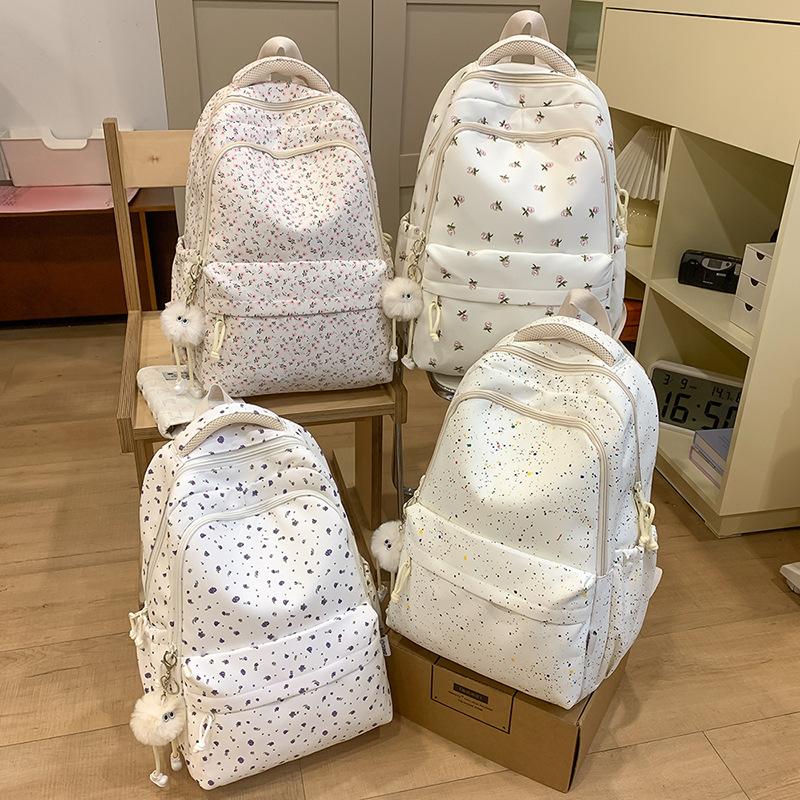 Schulranzen Koreanisch klein frisch Schulranzen weibliche Studentin einfacher kleiner floraler Rucksack leicht große Kapazität Highschool-Rucksack