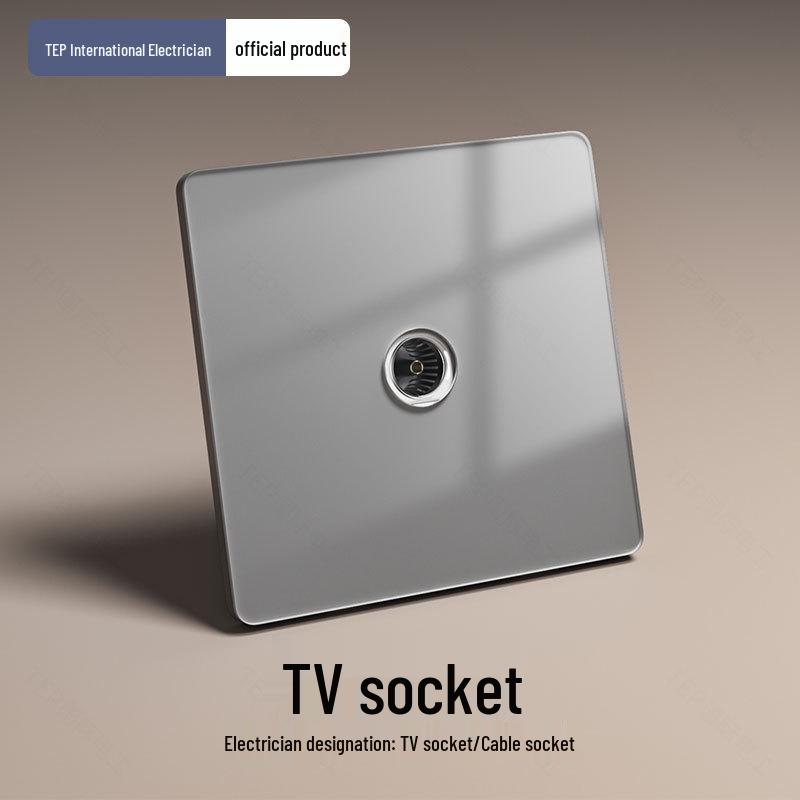 Gray Tempered Glass Smart Switch with Mijia APP Connectivity, Smart Speaker Voice Activation, Zero-Fire Support.