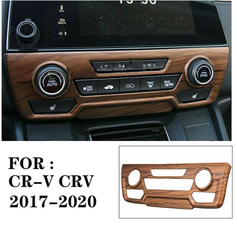 Peach Wood Grain AC Control Panel Cover Trim For Honda CRV 2017 2018 2019 2020 ABS Interior Decoration for Car Center Console Upgrade