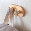 Natural Bamboo Stainless Steel Hook Wall Clothes Bag Headphone Key Hanger Kitchen Bathroom Door Towel Rustproof Shelf  WF