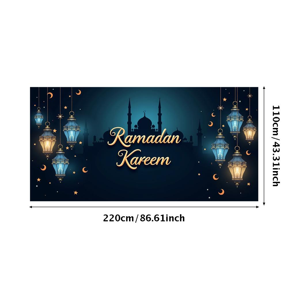 Bannière Ramadan Kareem Toile de fond Lanternes Lumières Décoratif Festival Fête Événement Célébration Graphique Décor Islamique Arrière-plan