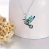 Colorful Rainbow Hummingbird Acrylic Bird Pendant Necklace for Men Women Nature Animal Casual Trendy Charm Jewelry Birthday Gift