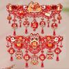 Felt New Year Door Decoration Good Luck Traditional Fu Character Door Sticker Handmade Hanging Spring Festival Couplet