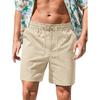 Men's Linen Blend Drawstring Casual Shorts