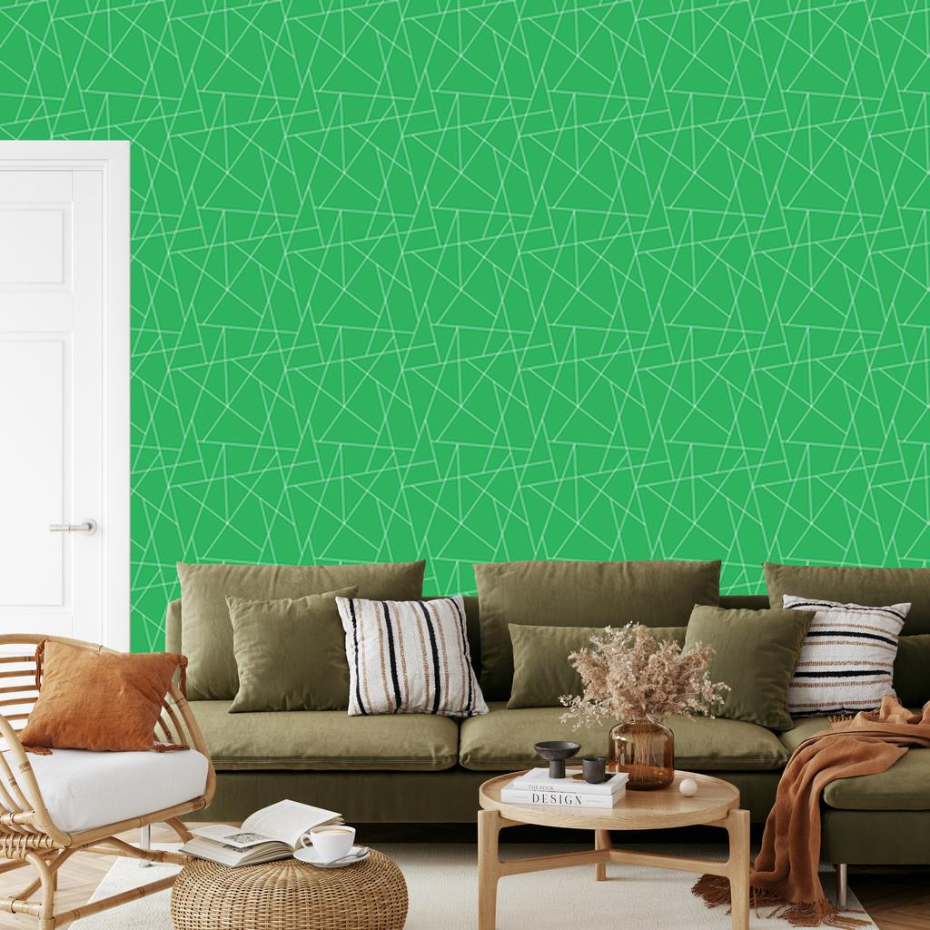 Wallpaper Geometric Pattern Green, Green Background 50x1000