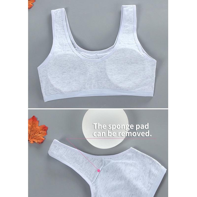 Girls Cotton Training Bra Teenage Girls Bra Soft Padded Kids Underwear