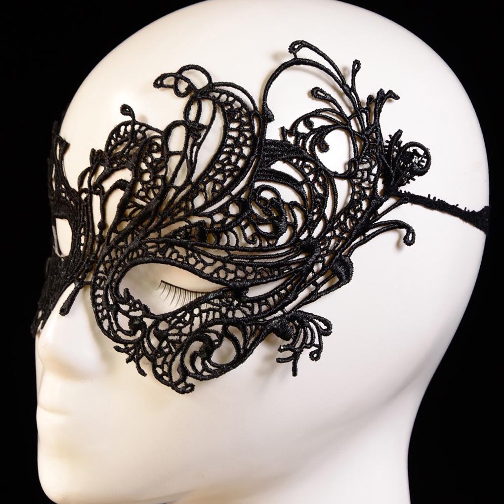 Women Black Lace Mask Carnival Masquerade Fancy Costume Party Ball Hollow Eye Mask