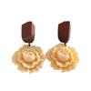 Wood Resin Rose Flower Earrings Personality Earrings Trend Pendant Earrings  for Women