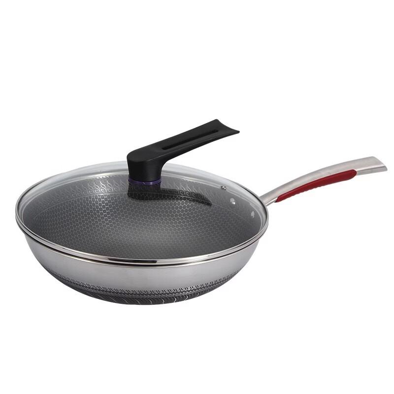 

ZISIZ Honeycomb Non-Stick Stainless Steel Wok
