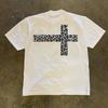 Baumwoll-Kurzarm-T-Shirt für Damen und Herren Europäischer und Amerikanischer Stil Retro-Design-Gefühl Kurzarm-Druck All-Match-Oberteil