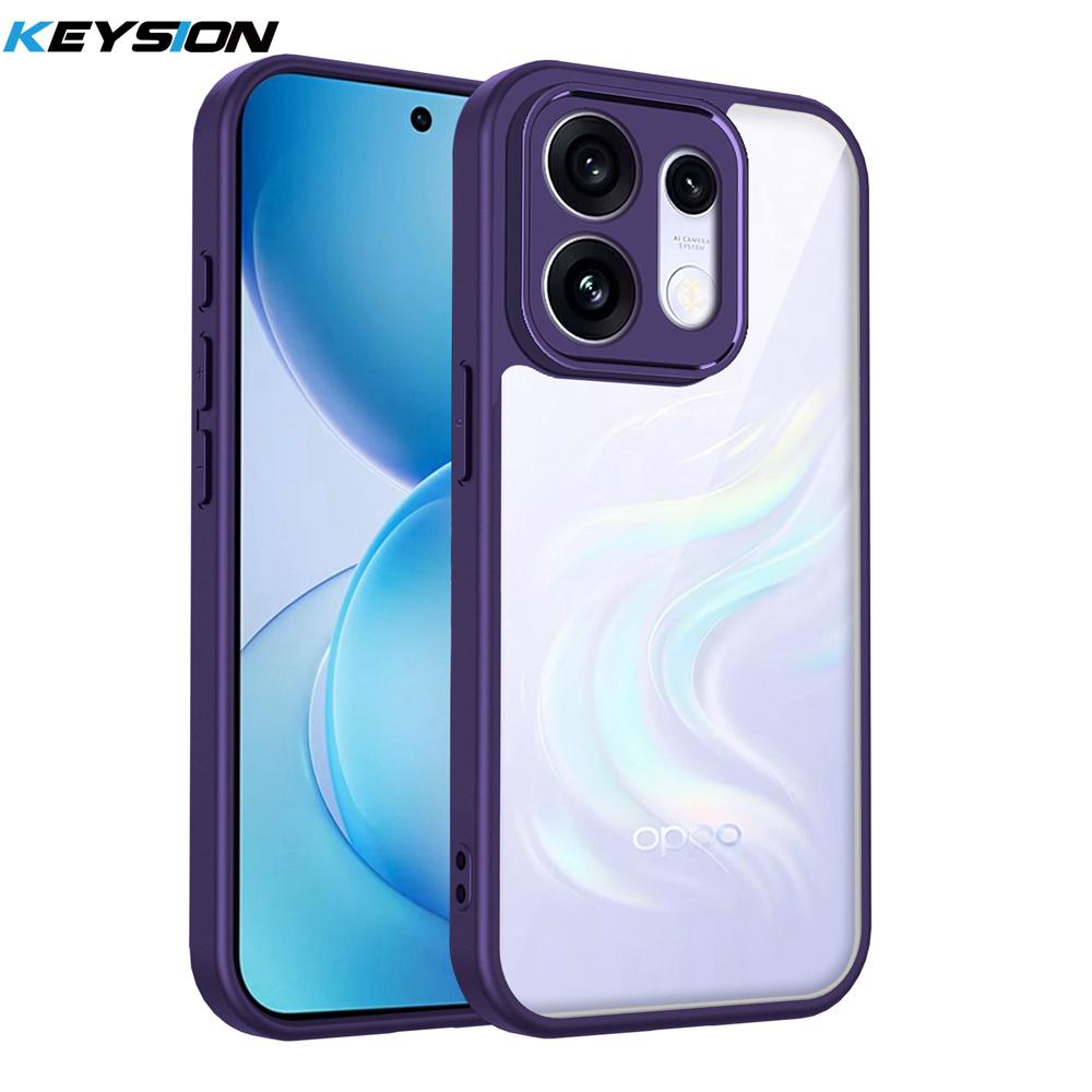 KEYSION Transparent Phone Case for OPPO Reno16 Pro 5G Soft Silicone+PC HD Clear Shockproof Phone Back Cover for OPPO Reno16 F 5G
