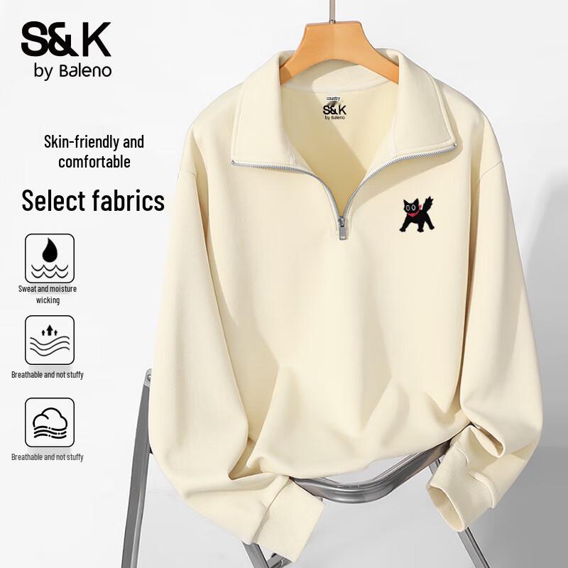 

Baleno Men s S&K Series 2025 Autumn Stand Collar Loose Fit Sweatshirt 3XL