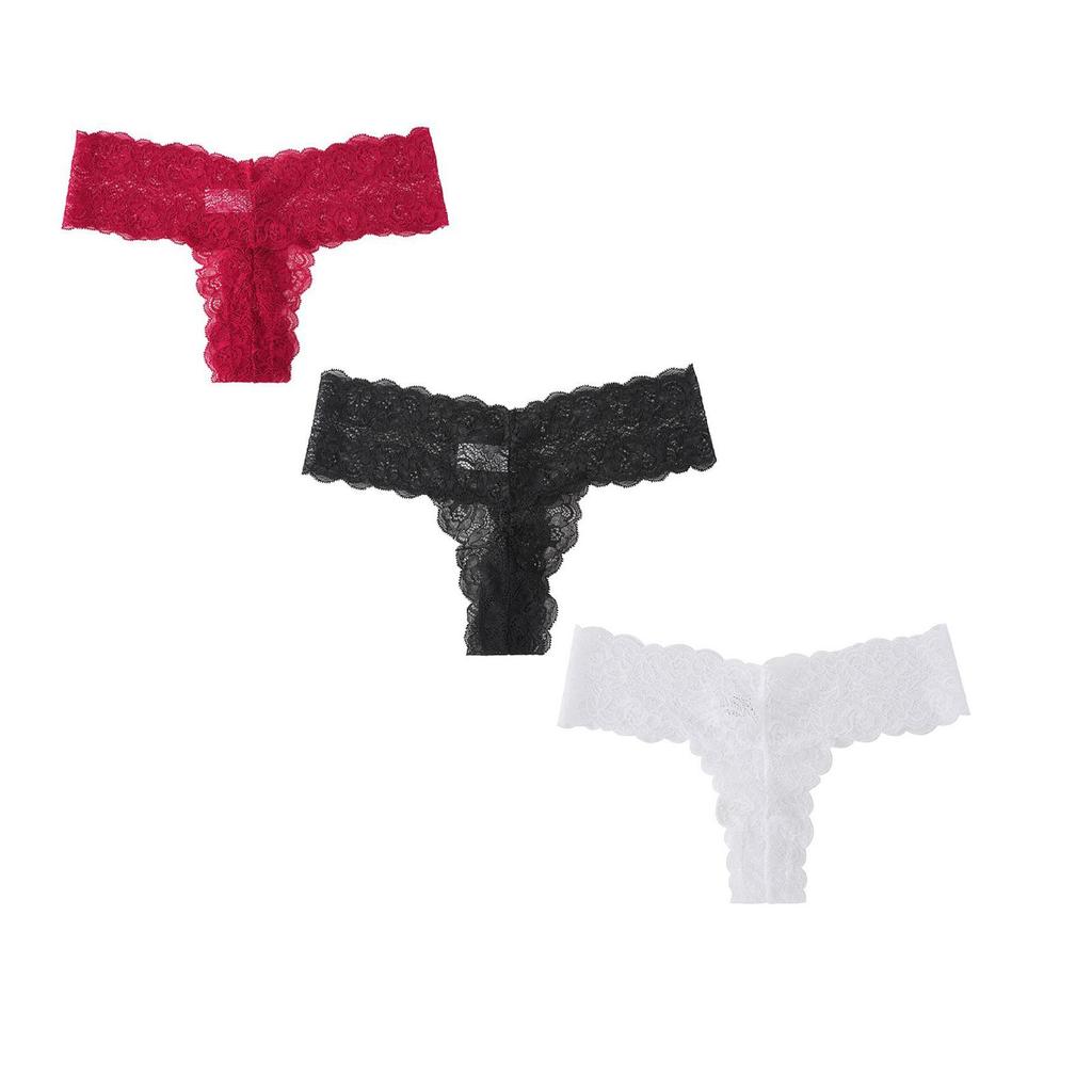 Ladies' Lace Thong Hollow Out Breathable Comfortable Seamless Underwear Six-piece Set