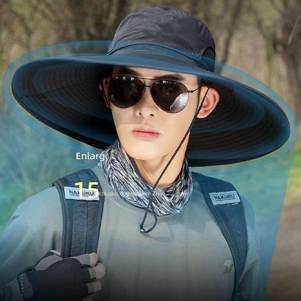 Wide Brim Women Beach Hat Polyester Hat for Men Summer Foldable Men's Bucket Hat  Fishing
