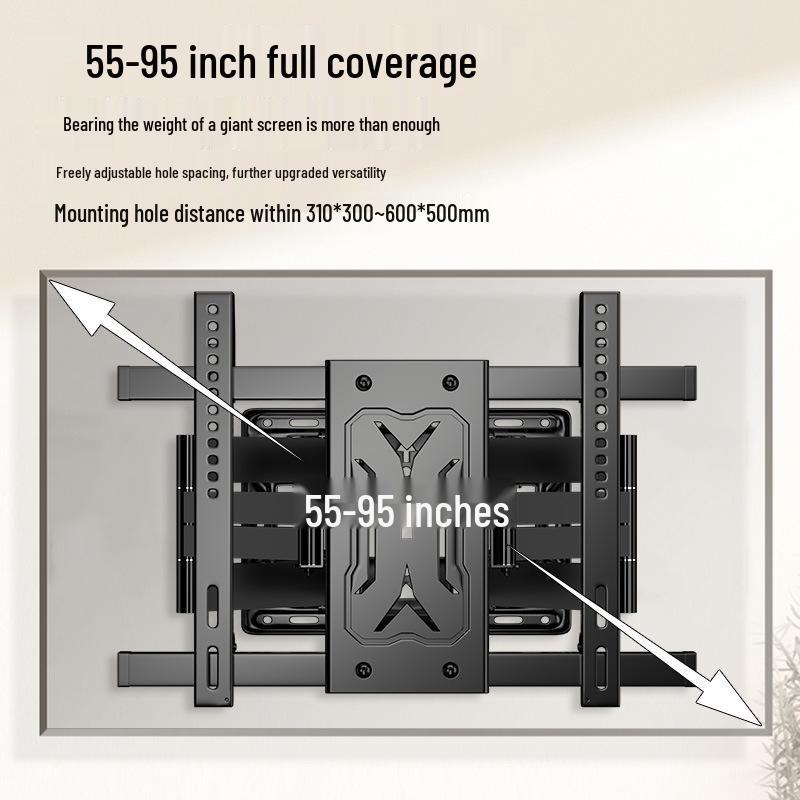 Ultra-Thin Rotating Wall Mount for 32-110 Inch TVs: Movable, Retractable, Stable, Heavy-Duty