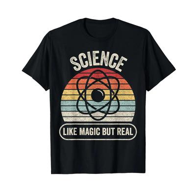 Retro Vintage Science Like Magic But Real T Shirt Small Vintage Washed Breathable Stretched Slightly Comfortable Homme