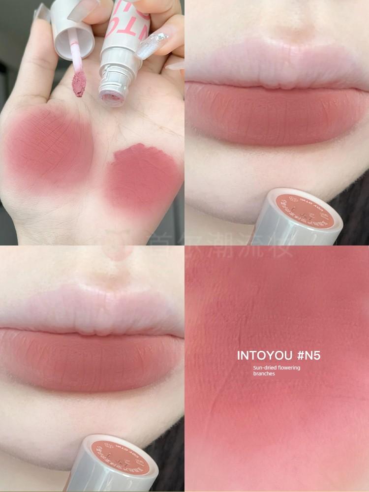 Olive Skin Whitening Lipstick Intoyou Air Lip Mud 2.0 New Version C101 Jumping Peach C103 Lip Gloss with Fine Shimmer