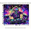 TUGCAY Blacklight Skull Tapestry UV Reactive Skeleton Tapestry Funny Music Tapestries Wall Hanging for Bedroom Dorm Party Decor (51.2 x 59.1 inches)