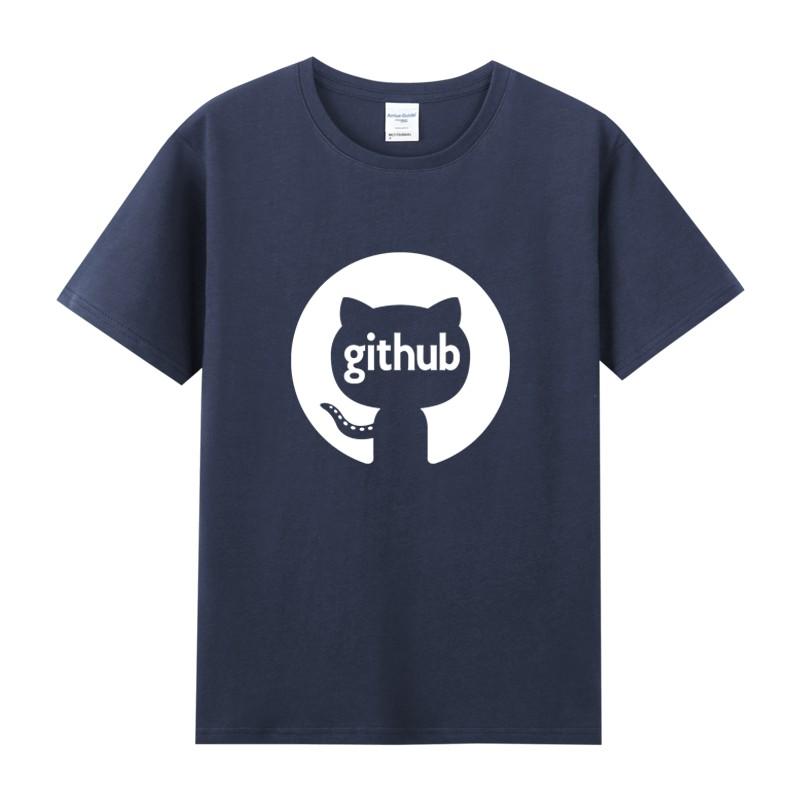 Summer Github Octocat Homebody Geek Programmer Pure Cotton Roundneck Shortsleeved Tshirt for Men and Women